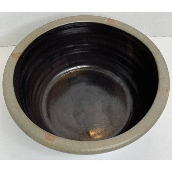 VTG Rowe Pottery Work Heart Gray Blue Mixing Bowl ‘92 Stoneware Cambridge Rustic - Picture 3 of 12